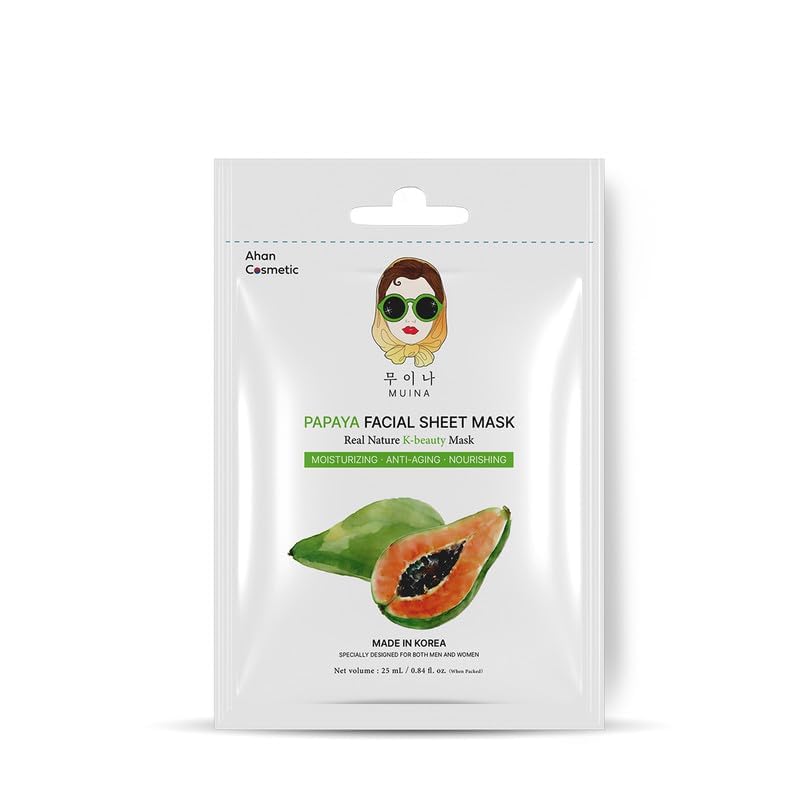 Korean Face Sheet Mask Combo Set (10 × 25ml) – Carrot, Papaya, Charcoal, Royal Jelly, White Pearl, Rose, Pomegranate, Aloe Vera, Turmeric & Green Tea | Hydrating, Brightening & Nourishing Facial Masks for Women & Men