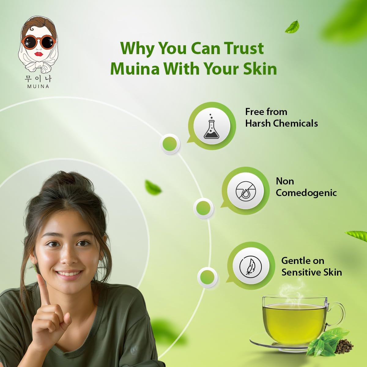 Korean Facial Sheet Mask Set (4 × 25ml) – Green Tea, Royal Jelly, Charcoal & Turmeric | Hydrating, Brightening, Anti-Aging & Detox Korean Face Masks for Women & Men