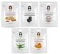 Korean Facial Sheet Mask Set – 5 Natural Variants (Turmeric, Charcoal, White Pearl, Aloe Vera, Royal Jelly) – Hydrating, Soothing, Brightening, Anti-Aging, Nourishing Care
