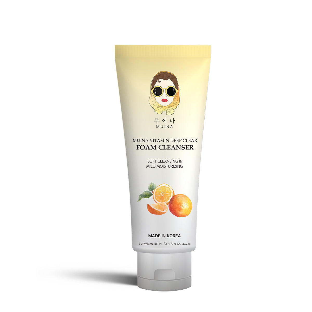 MUINA Vitamin Deep Clear Foam Cleanser – Brightening & Purifying Face Wash for All Skin Types (80 ML)