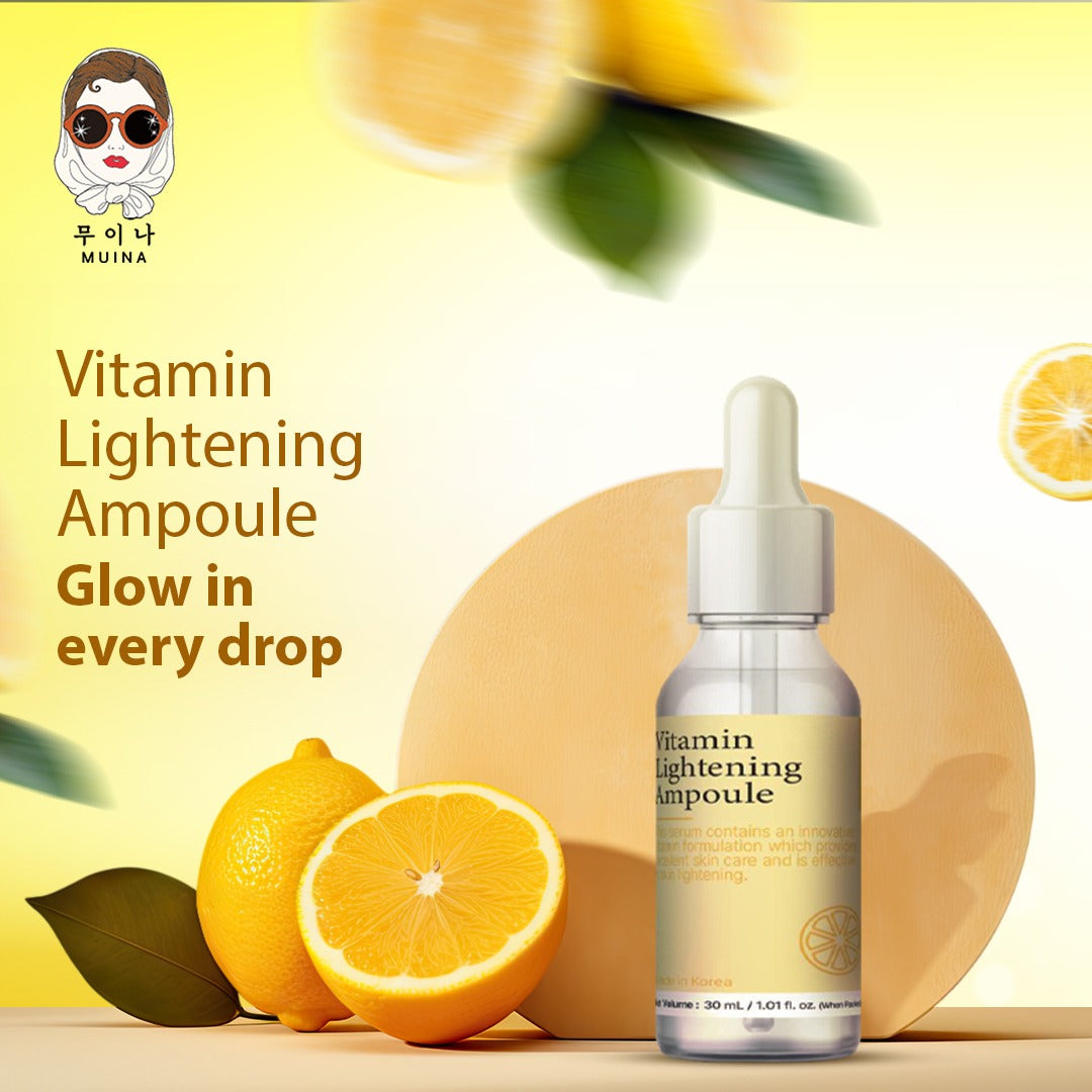 MUINA Vitamin Lightening Ampoule – Brightening & Anti-Dullness Skincare Serum (30 ML)